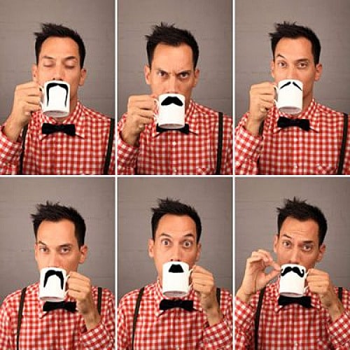 Moustache mug thé