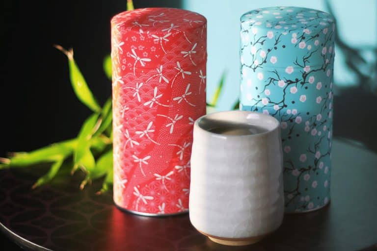 Boîte à thé papier japonais washi Tonbo & Hannan