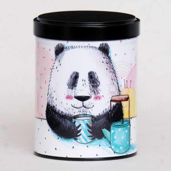 B-boite-the-illustree-panda Boîte à thé empilable artisanale illustrée - Panda