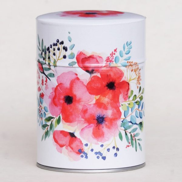 Boîte à thé artisanale illustrée - Bouquet de coquelicots