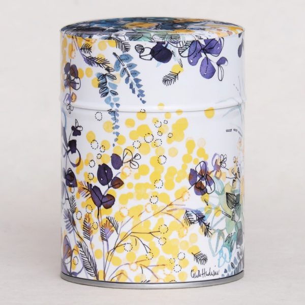 Boîte à thé artisanale illustrée - Ode au mimosa