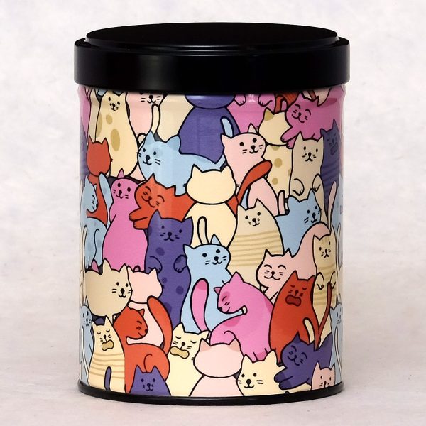 Boîte à thé d'artiste - Chats mêlés