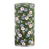 BW-22-06-prairie fleurie-boite-a-the-washi-80g Boite à thé Washi verte avec des fleurs de thé stylisées