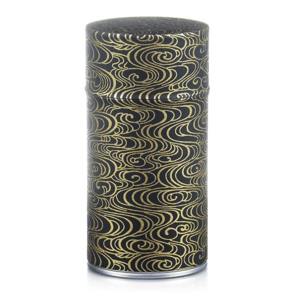 BW-22-15-danse des vagues-boite-a-the-washi-80g Boite a thé washi 80g noire et dorée