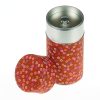Teedose 80g Washi-Papier - Scharlachrote Blumen