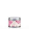Small cream tea caddy with pink flower motifs