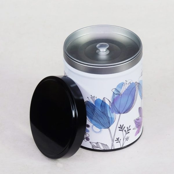 Stackable illustrated tea caddy - Nuit sous les corolles (Night under the corollas)