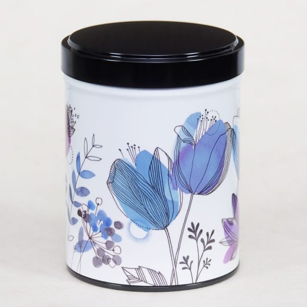 Stackable illustrated tea caddy - Nuit sous les corolles (Night under the corollas)