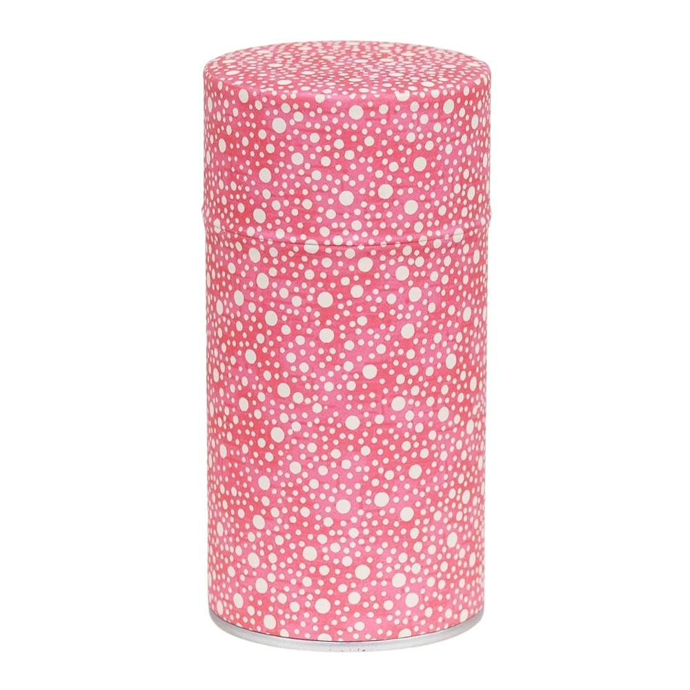 Red tea caddy with white dots