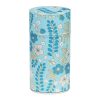 Boite à thé bleu turquoise avec motif floral