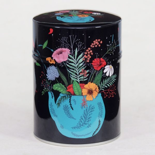 Boîte à thé illustrée traditionnelle – Fleurs de thé