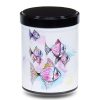 B-222-boites-B-nuage-fish Artist's metal tea box illustrated with a drawing of a school of stylized fish on a white background.