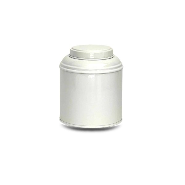 Boite dome classique métal blanche Boite à thé en métal - blanc forme classique dome