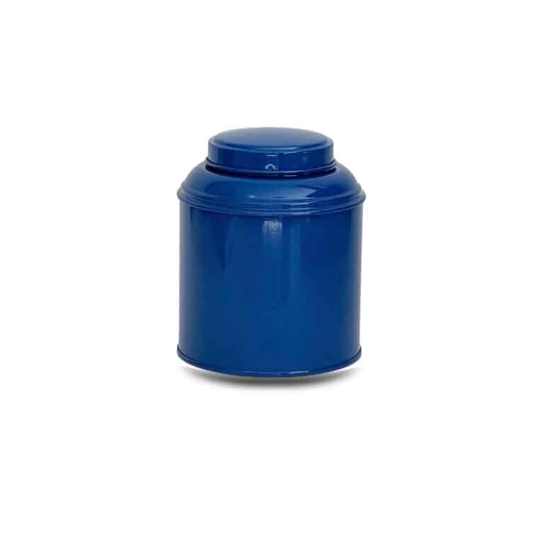 Boite dome classique métal bleue boite métal à thé de couleur bleu en forme de dôme