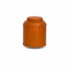 Boite dome classique métal orange boite a thé en métal orange
