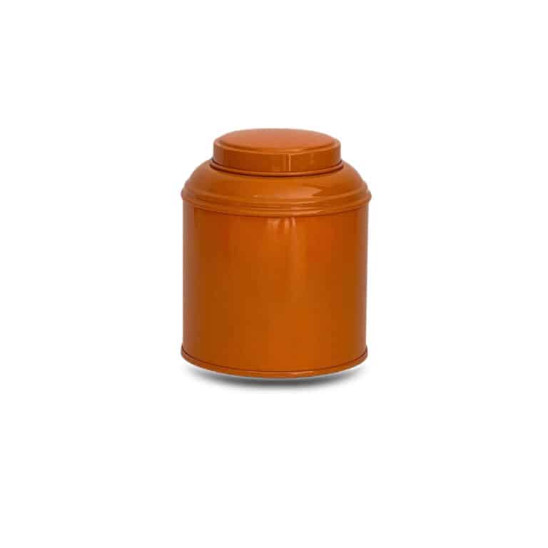 Boite dome classique métal orange boite a thé en métal orange
