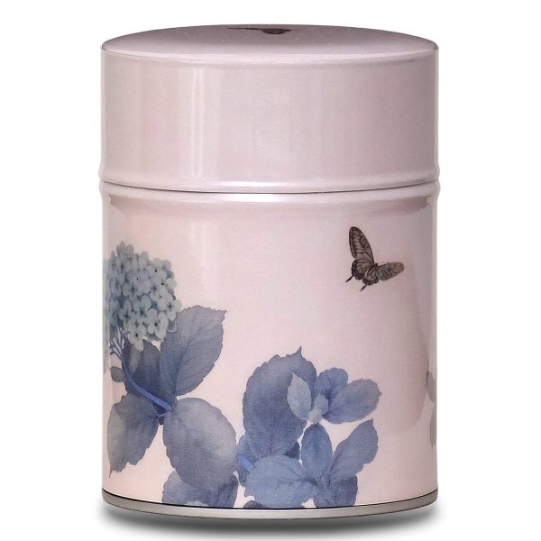 C-boite-illustree-hydrangeas-2 Boite à thé en métal illustrée de fleurs pastels sur fond rose beige