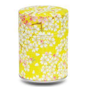 D-005-boite-the-washi-D-natsu boite a the jaune avec fleur de cerisier