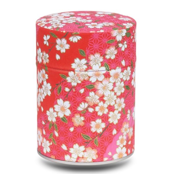 rote Teebox mit Kirschblüten