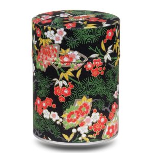 D-226-boite-the-washi-D-kadoya boite a the noir avec fleur rouge
