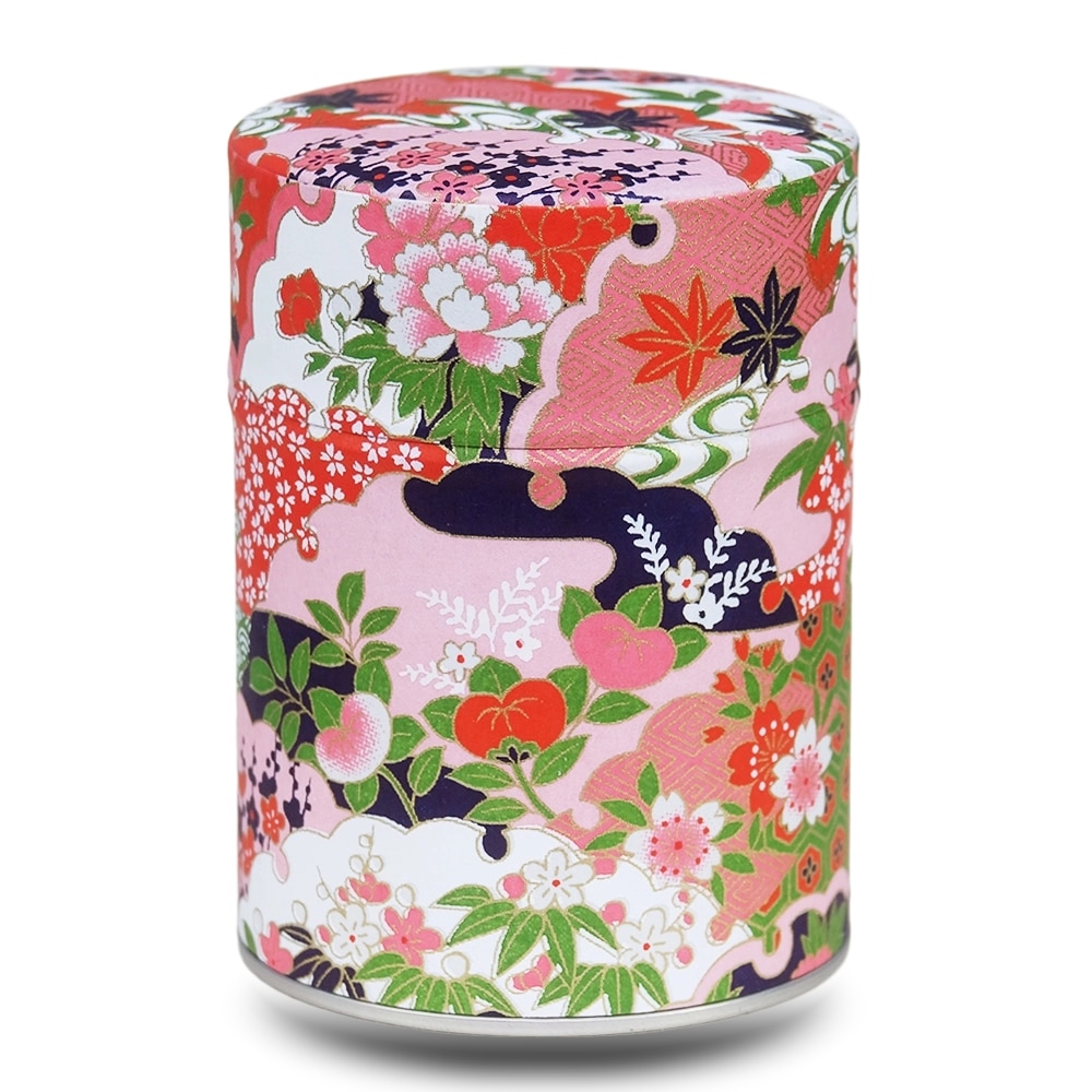 caja de té de rosas, paisajes y flores
