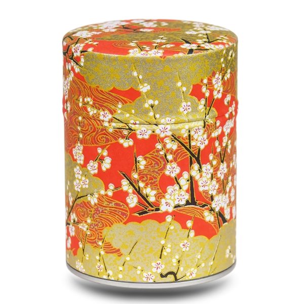 D-235-boite-the-washi-D-hisawa boite a the rouge et dorée avec fleurs de cerisier