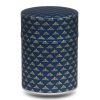 D-241-boite-the-washi-D-fumio boite a the bleu avec motifs géométriques dorés