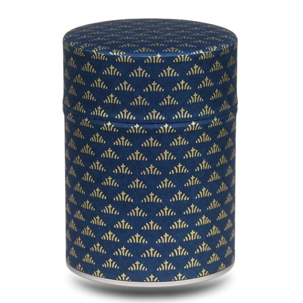 D-241-boite-the-washi-D-fumio boite a the bleu avec motifs géométriques dorés