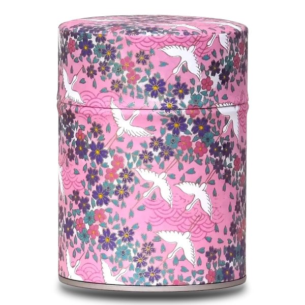 D-boite-washi-esashi pink tea box with white cranes