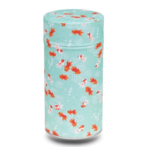 K-002-boite-the-washi-K-sakana grande boite a the washi turquoise avec poisson rouge