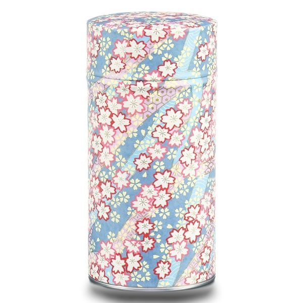 large light blue washi box with flower vine