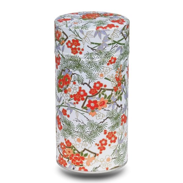 K-154-boite-the-washi-K-fukugawa grande boite a the washi blanche avec fleurs rouges
