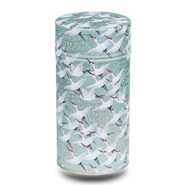K-157-boite-the-washi-K-rengo grande boite a the washi turquoise avec grues