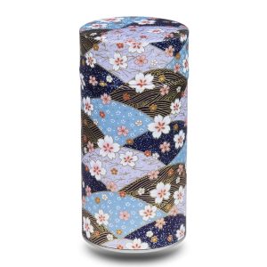 große Washi-Box in Blau und Violett mit Fächern