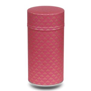 große rote Washi-Box mit geometrischem Muster