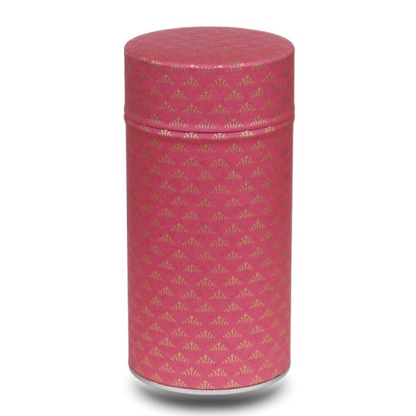 grande boite a the washi rouge avec motif géométrique
