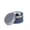 small metal travel tea box covered with washi paper - open
