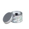 small metal travel tea box covered with washi paper - open