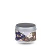 S-207-boite-the-washi-S-okazaki Petite boite a the en metal recouverte de papier washi bleu et mauve avec des éventails et des fleurs