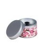 small metal travel tea box covered with washi paper - open