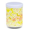 W-012-boite-the-washi-W-natsu Boite a thé en papier washi jaune avec fleurs blanches