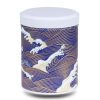 W-214-boite-the-washi-W-kurotaki Boite a thé en papier washi bleu avec vagues