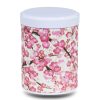 Boite a thé en papier washi beige avec fleurs de cerisiers roses