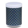 Boite a thé en papier washi bleu marine avec motifs dorés