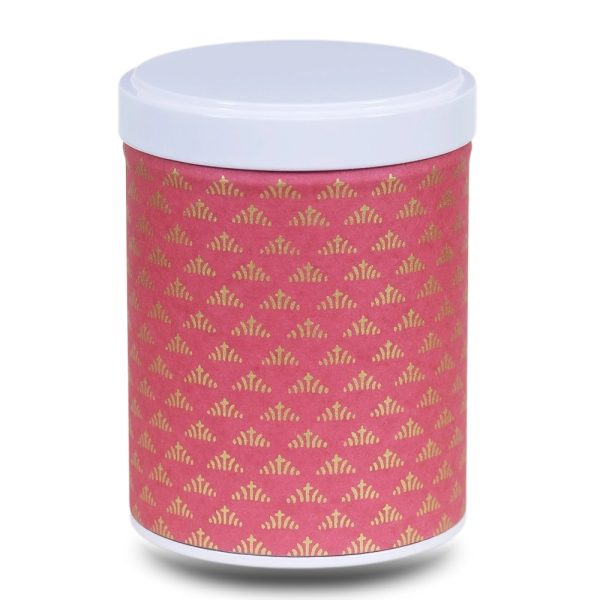 Tea box in red washi paper with gold motifs