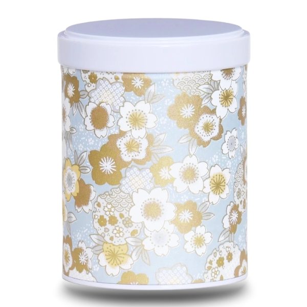 W-boite-the-washi-tokecho Boite a thé en papier washi bleu clair avec fleurs dorées