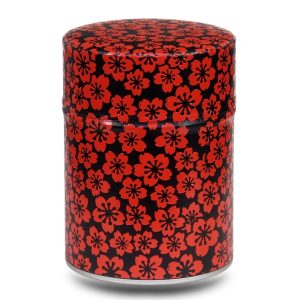boite-the-washi-D-kanzo boite a the noir avec motifs fleurs rouges
