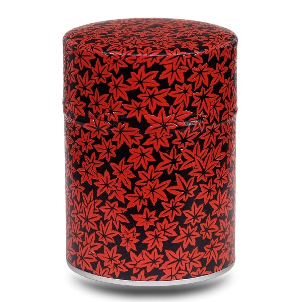 boite-the-washi-D-sunagawa boite a the noir avec feuilles érable rouge