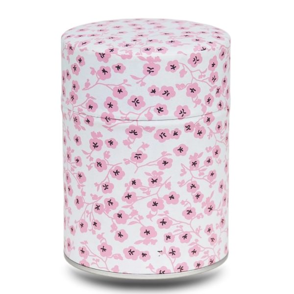 boite a the blanche avec fleurs roses