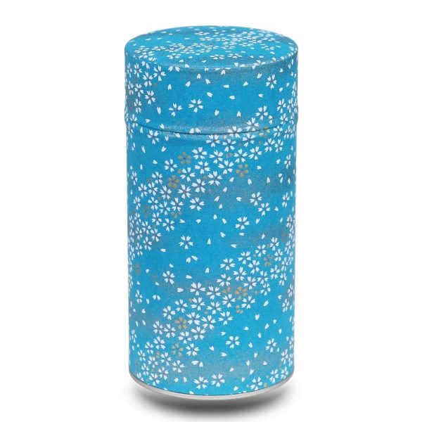large blue washi box with white flowers